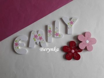 Dřevěná písmenka "kytičky"