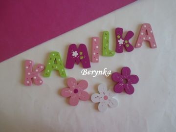 Dřevěná písmenka "kytičky"