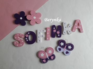 Dřevěná písmenka "kytičky"