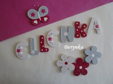 Dřevěná písmenka "kytičky"