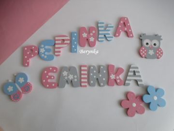 Dřevěná písmenka "kytičky"