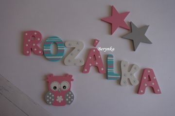 Dřevěná písmenka "kytičky"