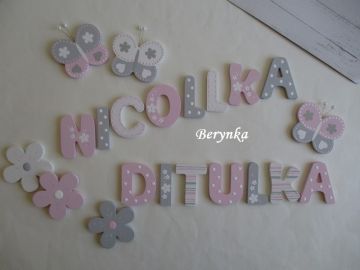 Dřevěná písmenka "kytičky"