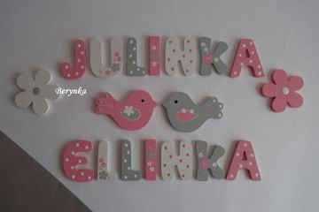 Dřevěná písmenka "kytičky"