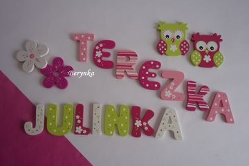 Dřevěná písmenka "kytičky"