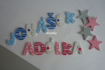 Dřevěná písmenka "kytičky"