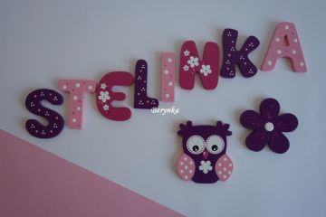 Dřevěná písmenka "kytičky"