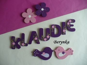 Dřevěná písmenka "kytičky"