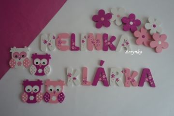 Dřevěná písmenka "kytičky"