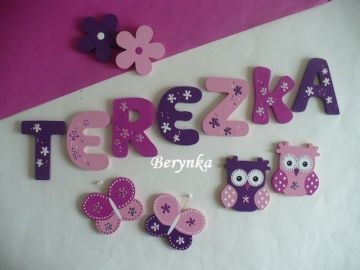 Dřevěná písmenka "kytičky"