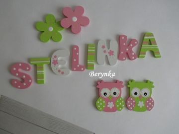 Dřevěná písmenka "kytičky"