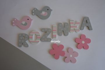 Dřevěná písmenka "kytičky"