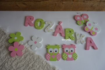 Dřevěná písmenka "kytičky"