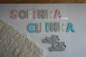 Dřevěná písmenka "kytičky"