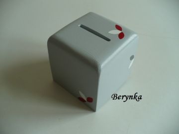 Dřevěné dekorace - červeno - šedá