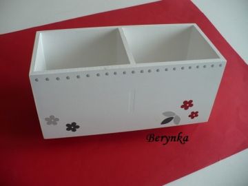 Dřevěné dekorace - červeno - šedá