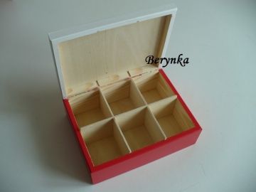 Dřevěné dekorace - červeno - šedá