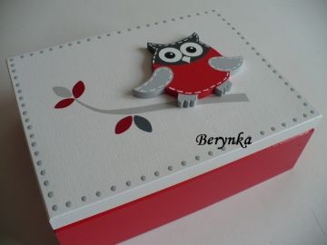 Dřevěné dekorace - červeno - šedá