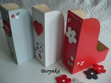 Dřevěné dekorace - červeno - šedá