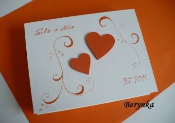 Svatební krabička se srdíčky a spirálkami