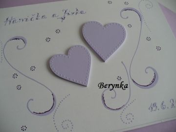 Svatební krabička se srdíčky a spirálkami