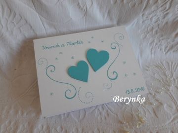 Svatební krabička se srdíčky a spirálkami