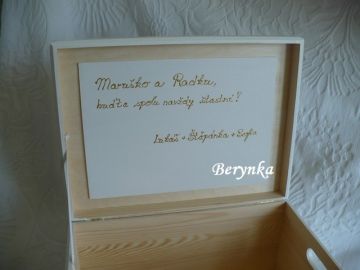 Svatební bedýnka s kreslenými postavičkami