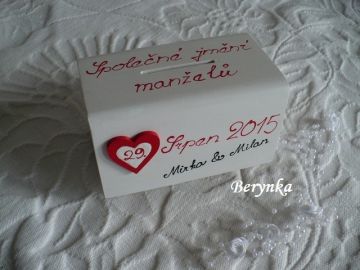 Svatební pokladnička - se srdíčkem podle oznámení