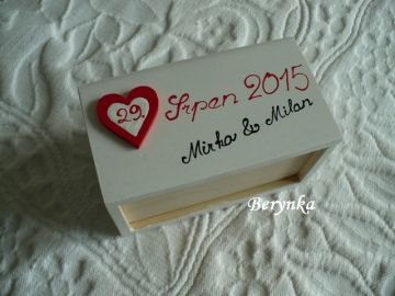Svatební pokladnička - se srdíčkem podle oznámení