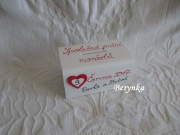 Svatební pokladnička - se srdíčkem podle oznámení