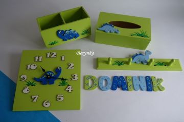 Dřevěné dekorace - s dinosaury