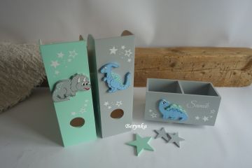 Dřevěné dekorace - s dinosaury