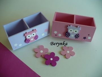 Dřevěné dekorace - srdíčka a sovičky