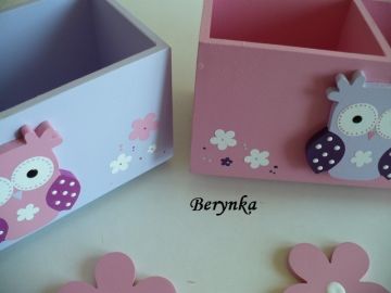 Dřevěné dekorace - srdíčka a sovičky