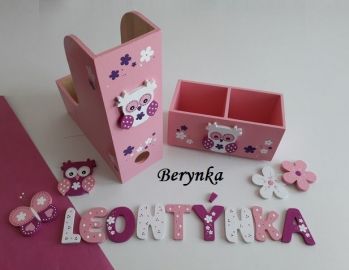 Dřevěné dekorace - v růžových odstínech