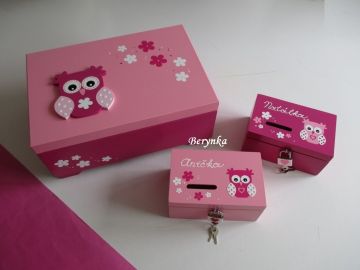 Dřevěné dekorace - v růžových odstínech