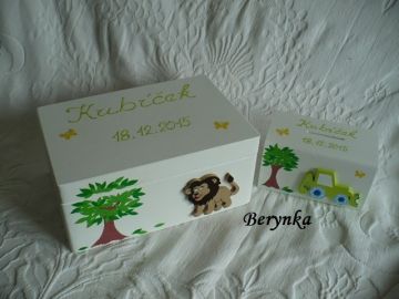 Dřevěné bedýnky se zvířátky ZOO