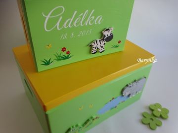 Dřevěné bedýnky se zvířátky ZOO