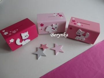 Dřevěná pokladnička s kočičkou