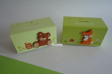 Dřevěná pokladnička pro děti