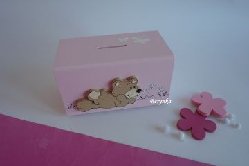 Dřevěná pokladnička - kasička pro děti