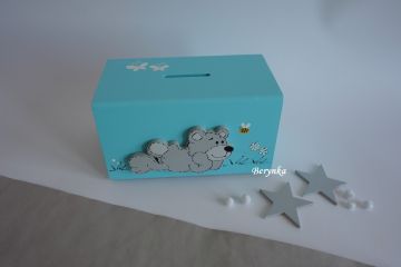 Dřevěná pokladnička - kasička pro děti