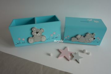 Dřevěná pokladnička - kasička pro děti