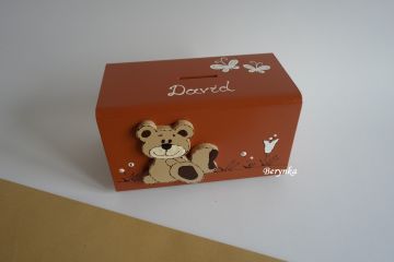 Dřevěná pokladnička - kasička pro děti