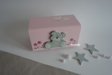 Dřevěná pokladnička - kasička pro děti