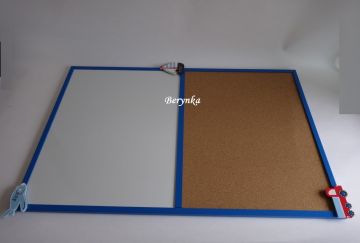 Dřevěné dekorace - červeno-modrá s dopravními prostředky