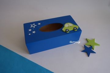 Dřevěné dekorace - v modro-zelené s hvězdičkami