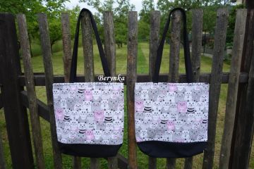 Nákupní látková taška s kočičkami