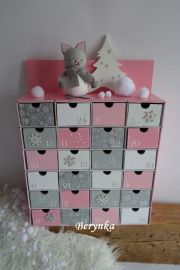 Adventní kalendář *růžový* s kočičkou - různá provedení