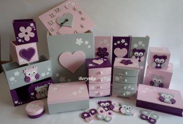 Dekorace růžové-šedo-fialové